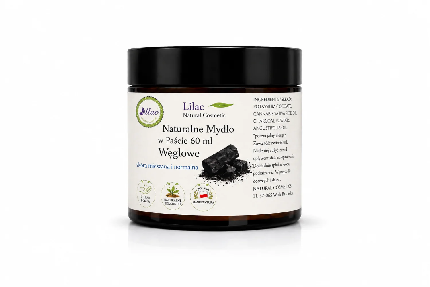 Mydło w paście węglowe 60 ml