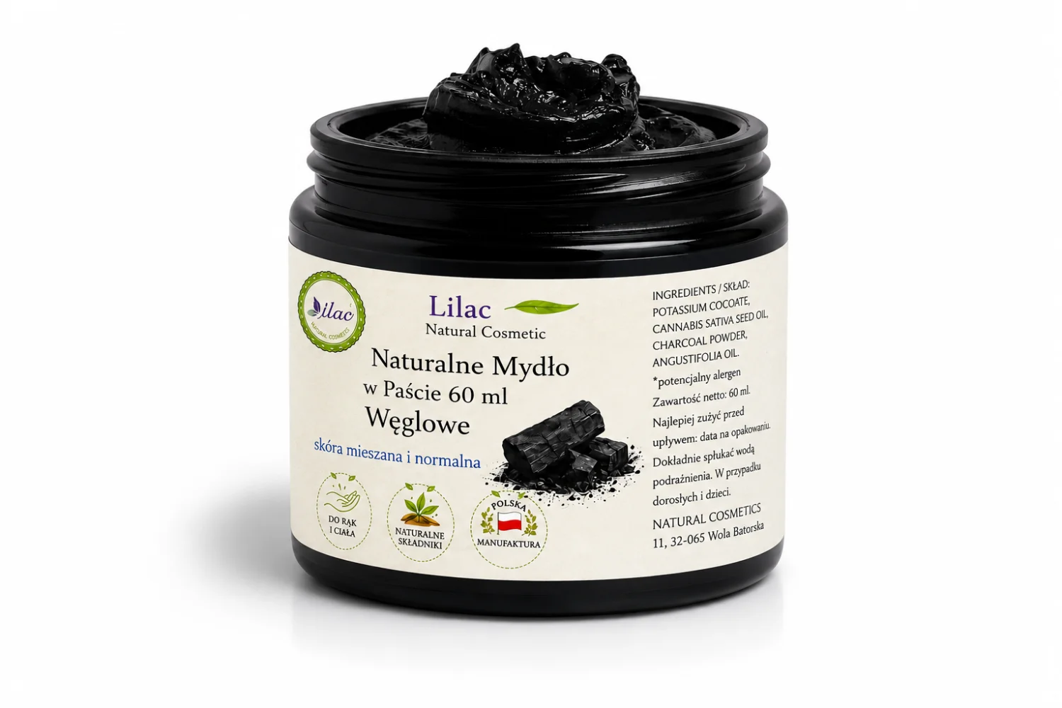 Mydło w paście węglowe 60 ml