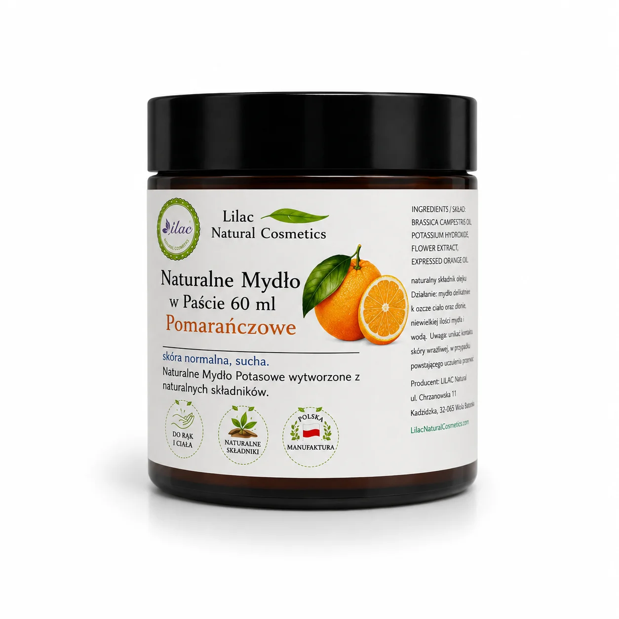 Naturalne Mydło w paście  pomarańczowe 60 ml