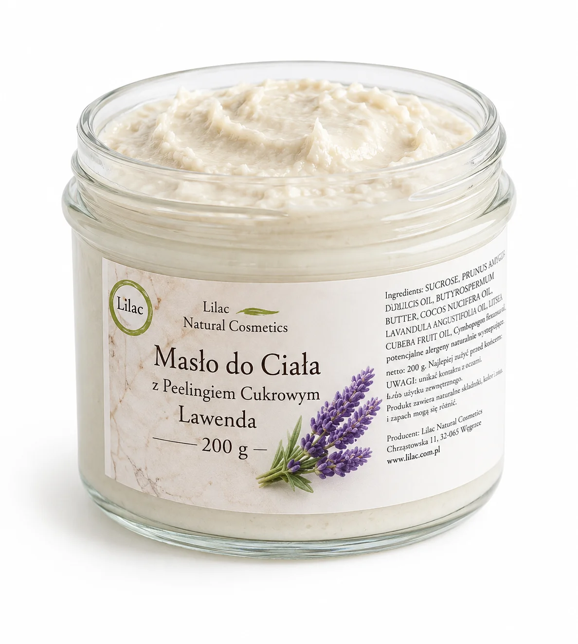 Masło peeling cukrowy do ciała Lawenda 200 g