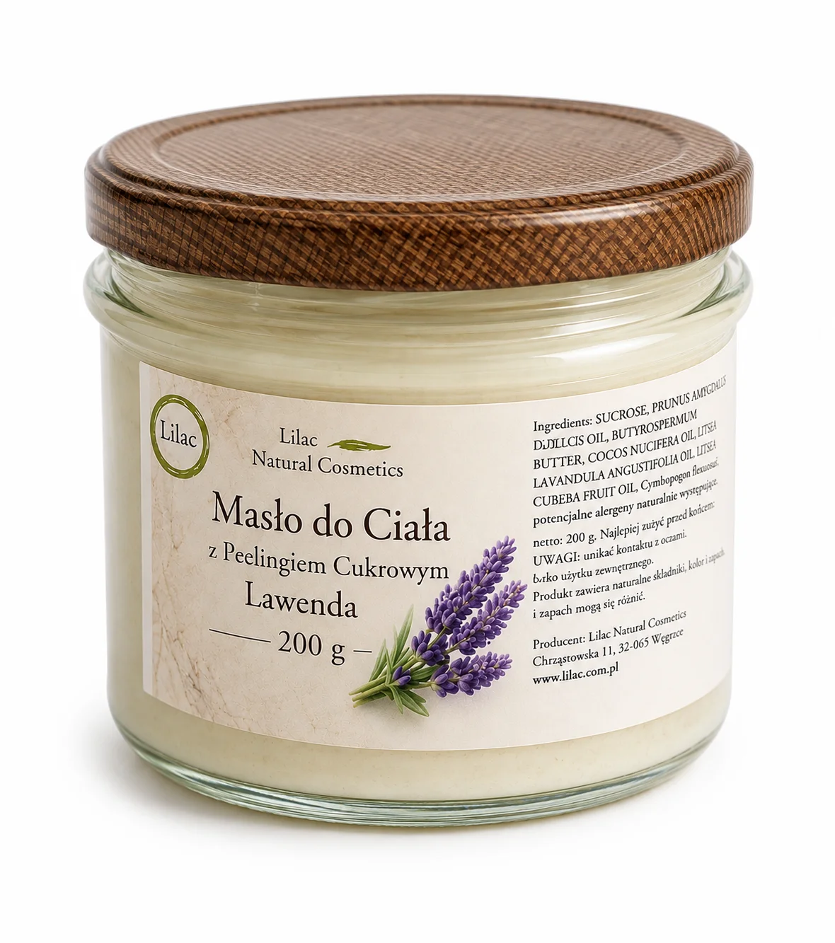 Masło peeling cukrowy do ciała Lawenda 200 g